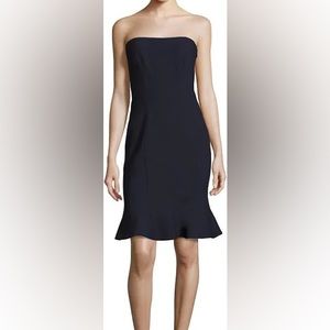 Cinq a Sept Navy Fluted Midi Cocktail Dress 4
